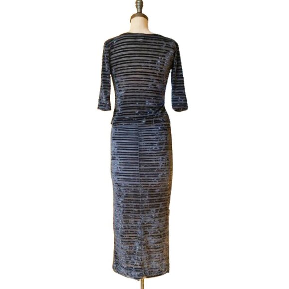 Vintage 90s/00s Y2K velvet two piece pencil skirt top set Venz Montreal - Picture 4 of 16